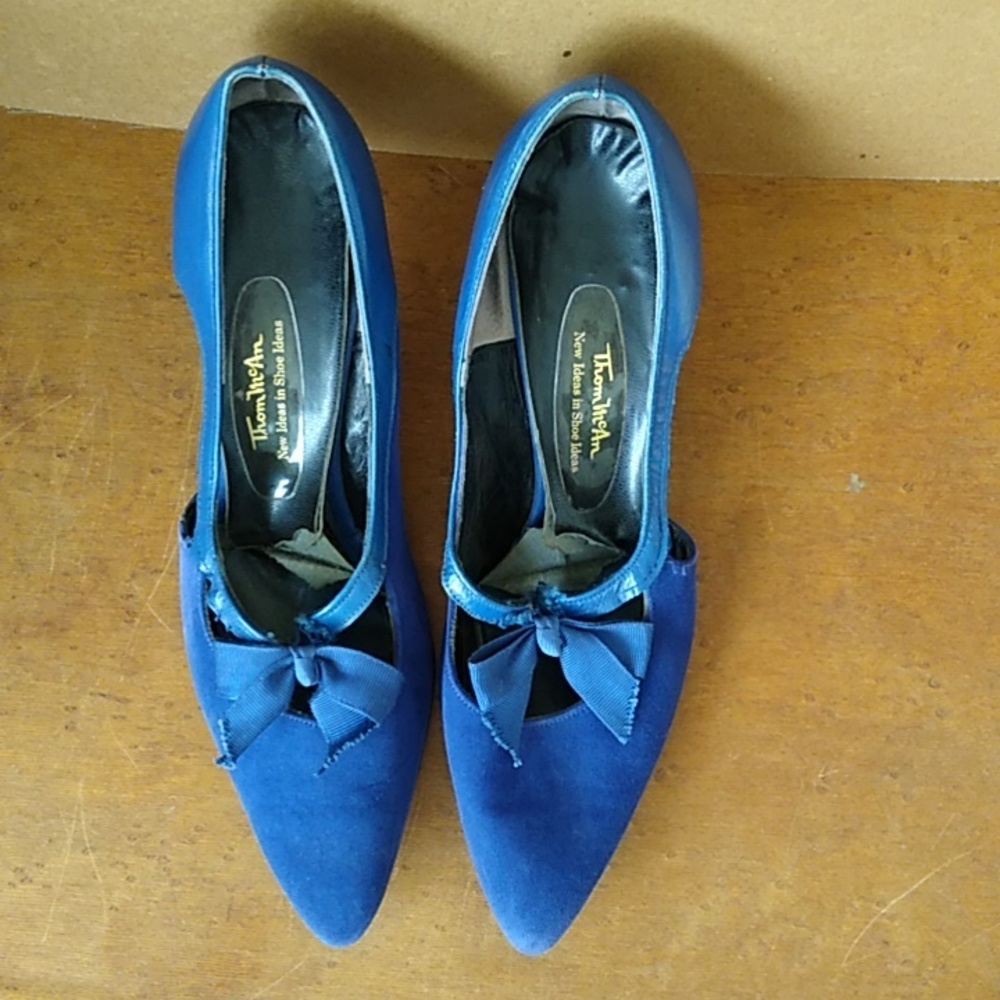 VTG Thom McAn Leather & Suede High Heels 50s/60s - Picture 3 of 12